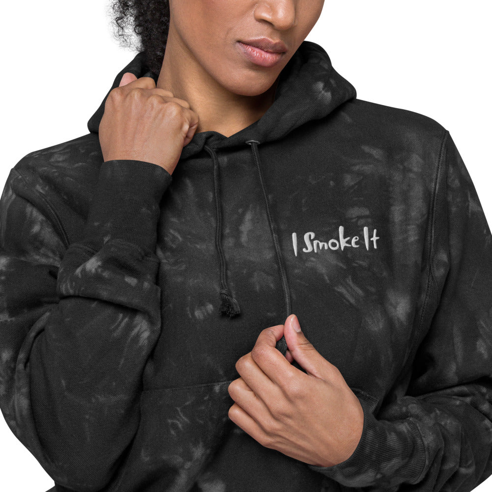 ismokeit Embroidered Champion tie-dye hoodie