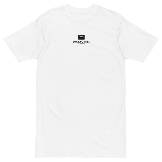 Men’s premium Embroidered LUCKY CREEL heavyweight tee